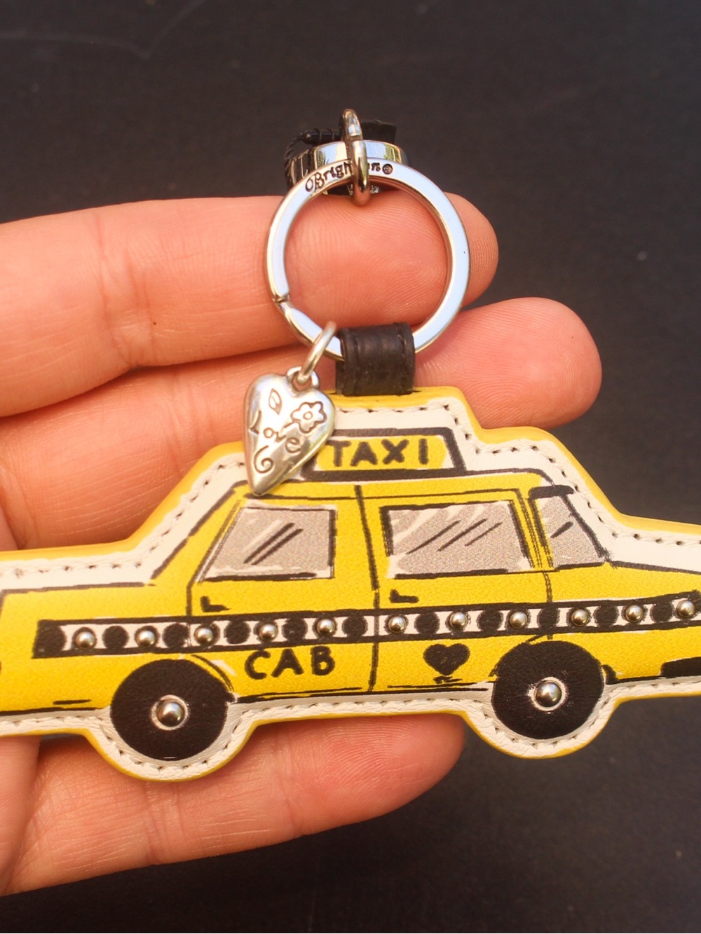 Bright Yellow Brighton Taxi Cab Keychain Charm - Picture 2 of 2